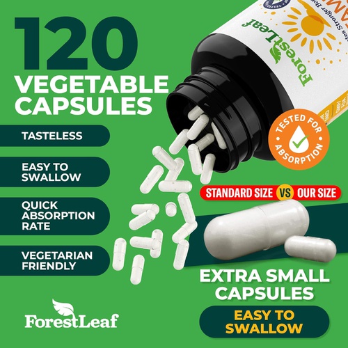  ForestLeaf - Vitamin D3 10,000 IU Supplement - Vegetable Vitamin D Capsules for Bones, Teeth, and Immune Support - Easy Swallow Pure Vitamin D3 10000 (10,000 IU - 180 Count)