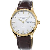 Frederique Constant Mens Classics Stainless Steel Quartz Dress Watch with Leather Strap, Brown, 20 (Model: FC-225ST5B5)