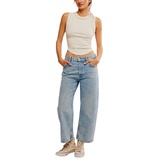 Free People Womens Deep Trance High Rise Barrel Jeans