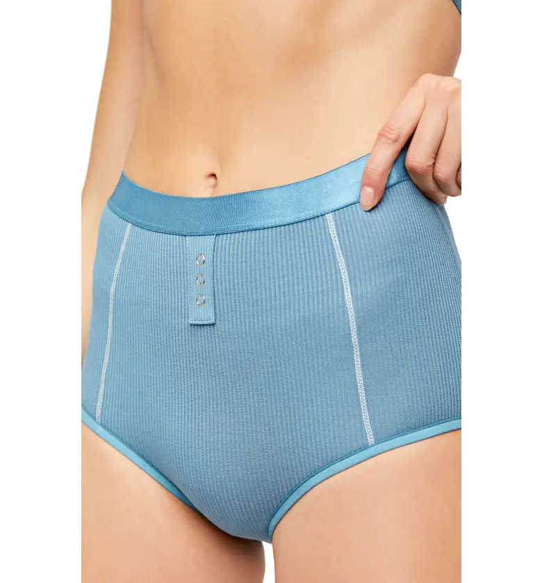 Free People Intimately FP Snap Snaps Ribbed Panties_MARINE BLUE