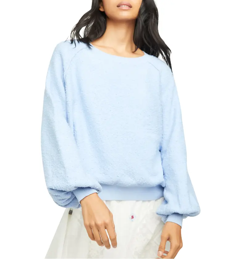 Free People Found My Friend Boucle Pullover_CRYSTAL SKY