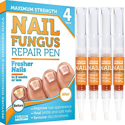  Freedom Goods Nail Fungus Treatment for Toenail (4 Pack), Extra Strength Toenail Fungus Treatment Pens, Toenail Fungus Medication (Antifungal Nail Treatment) - Toenail Fungus Treatment Pen with