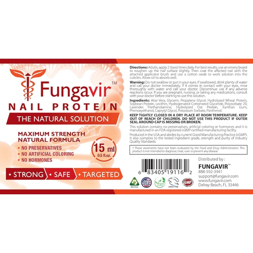  Fungavir - Anti-fungal Nail Treatment, Effective Against Nail Fungus - Toenails & Fingernails Anti-fungal Nail Solution - Stops and Prevents Nail Fungus, 1 Bottle