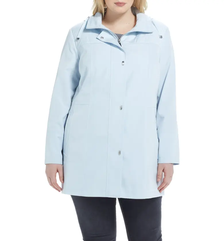 Gallery Raincoat with Contrast Lined Hood_BLUE WHISPER