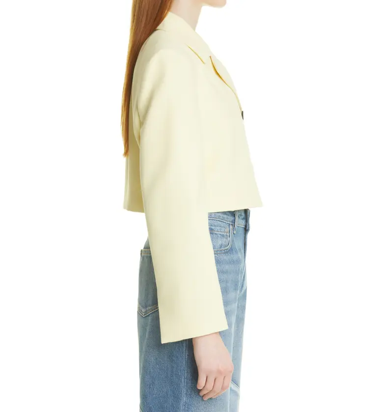 가니 Ganni Summer Suiting Crop Jacket_PALE BANANA