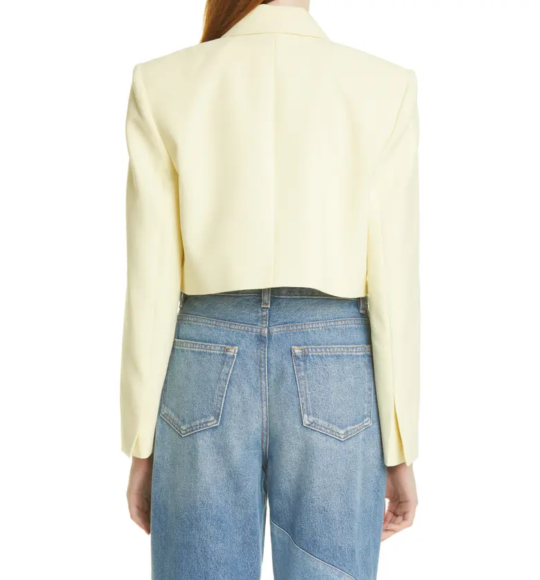 가니 Ganni Summer Suiting Crop Jacket_PALE BANANA