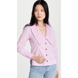 GANNI Stripe Cotton Shirt