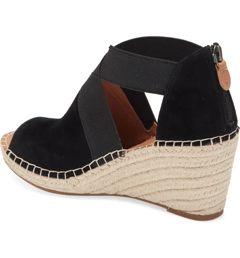  Gentle Souls by Kenneth Cole Gentle Souls Signature Colleen Wedge Sandal_BLACK SUEDE
