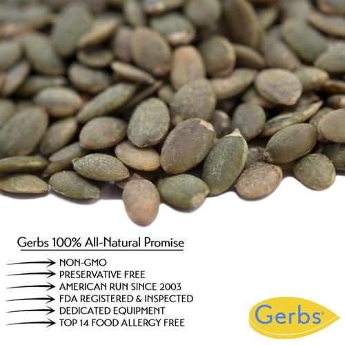  GERBS Lightly Sea Salted Pumpkin Seed Kernels, 32 ounce Bag, Roasted, Top 14 Food Allergen Free, Non GMO, Vegan, Keto, Paleo Friendly
