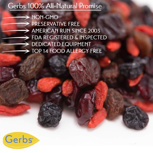  GERBS Super 5 Dried Fruit Mix, 32oz, Unsulfured, Preservative Free, Top 14 Food Allergy Free