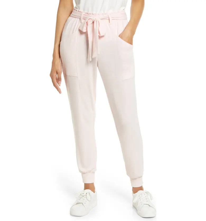 GIBSONLOOK Cozy Fleece Belted Joggers_ROSEWATER