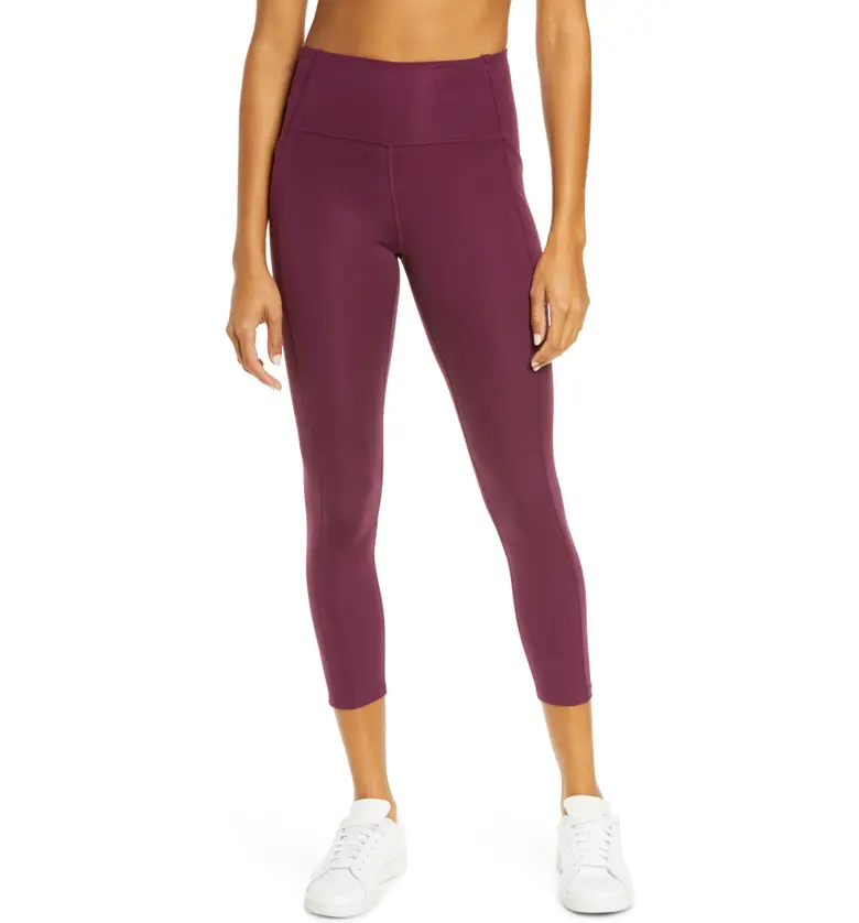 Girlfriend Collective Pocket Crop Leggings_PLUM