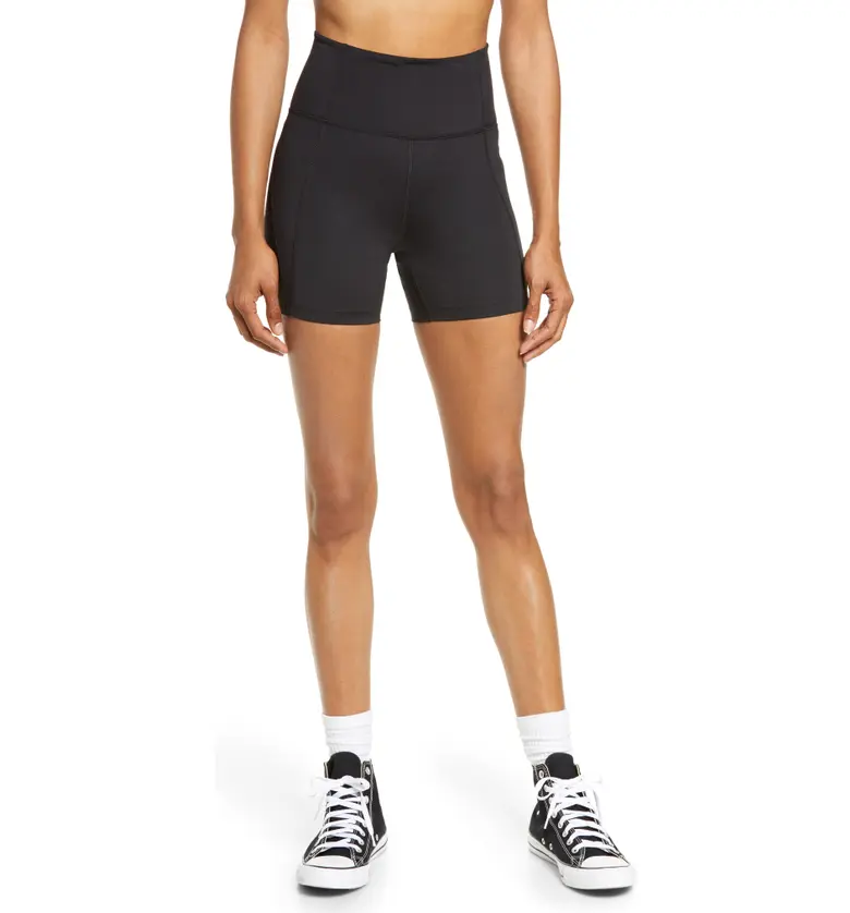 Girlfriend Collective High Waist Running Shorts_BLACK