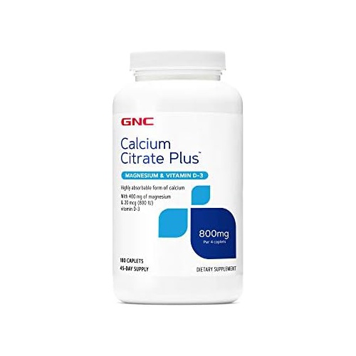  GNC Calcium Citrate Plus Magnesium & Vitamin D-3 800 mg - 180 Caplets