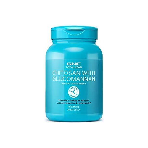  GNC Total Lean Chitosan with Glucomannan Promotes a Feeling of Fullness, Supports Digestive & Colon Health 120 Capsules