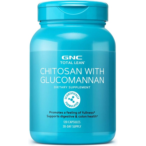  GNC Total Lean Chitosan with Glucomannan Promotes a Feeling of Fullness, Supports Digestive & Colon Health 120 Capsules