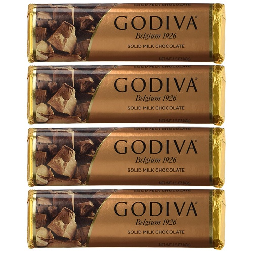  Godiva Chocolatier Solid Chocolate, 1.5Ounce Each, Pack of 4, Packaging May Vary