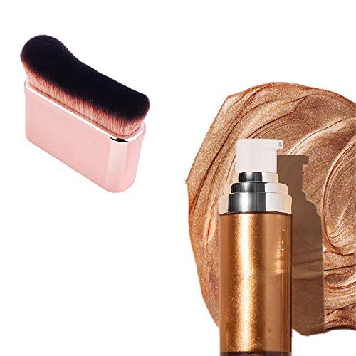  GOERTI Professional Body Makeup Brush for Blending Liquid Foundation High Density Face Kabuki Brush for Body Highlighter Bronzer Shimmer Glow Concealers Cream Powder Body Brush (Rose gold