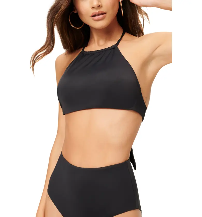 Good American Good Halter Bikini Top_BLACK001