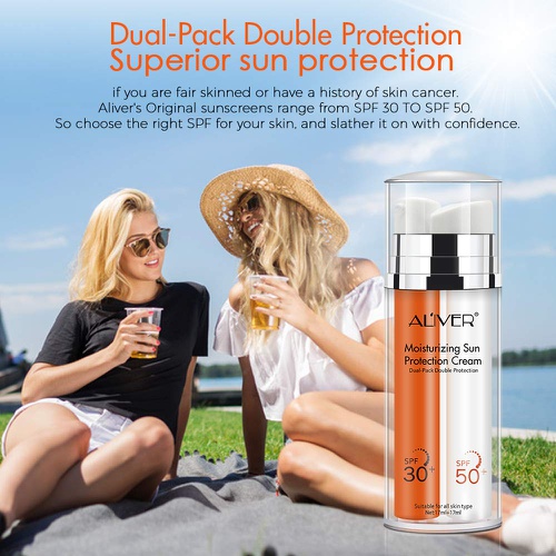  GUOYUAN Mineral Sunscreen SPF 50 - High UVA Protection Sunblock Water Resistant and Non-Greasy Sunscreen Lotion Dual Pack Double Protections SPF 50 + SPF 30 Face Soothing Breathable Formu