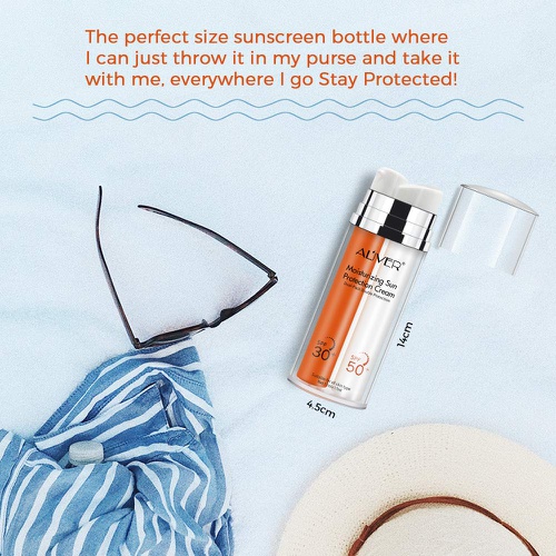  GUOYUAN Mineral Sunscreen SPF 50 - High UVA Protection Sunblock Water Resistant and Non-Greasy Sunscreen Lotion Dual Pack Double Protections SPF 50 + SPF 30 Face Soothing Breathable Formu