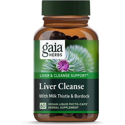  Gaia Herbs Liver Cleanse - Liver Health Support Herbal Supplement with Milk Thistle, Burdock, Turmeric Curcumin, Dandelion, and More - 60 Vegan Liquid Phyto-Caps (30 Servings)