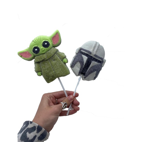  Galerie Star Wars Jumbo Marshmallow Lollipops, The Child and Mandalorian Candy Gift Set or Party Favors, 2.47 Ounces, Set of 2