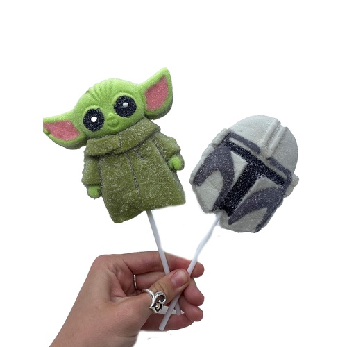  Galerie Star Wars Jumbo Marshmallow Lollipops, The Child and Mandalorian Candy Gift Set or Party Favors, 2.47 Ounces, Set of 2