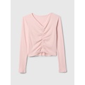 Gap Kids Ribbed Ruched V-Neck Top