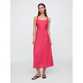 Gap Linen-Blend Squareneck Midi Dress