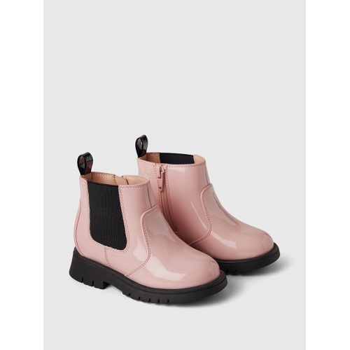 갭 Gap Baby & Toddler Vegan Patent Leather Chelsea Boots