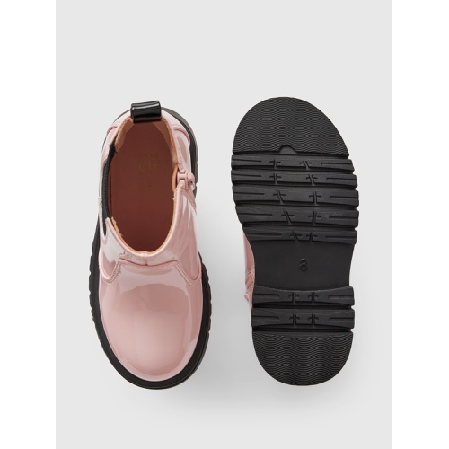 갭 Gap Baby & Toddler Vegan Patent Leather Chelsea Boots