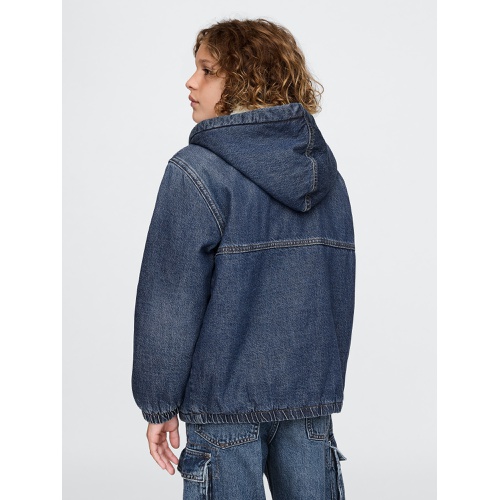 갭 Gap Kids Cozy Denim Hooded Jacket