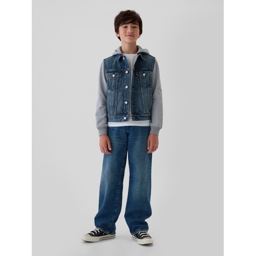 갭 Gap Kids Hooded Icon Denim Jacket