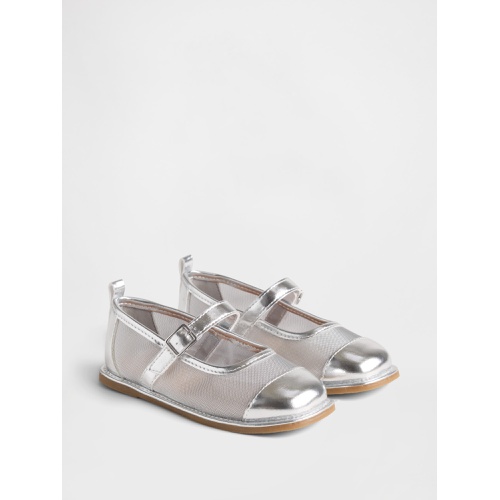 갭 Gap Toddler Metallic Mesh Mary Jane Flats