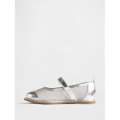 갭 Gap Toddler Metallic Mesh Mary Jane Flats