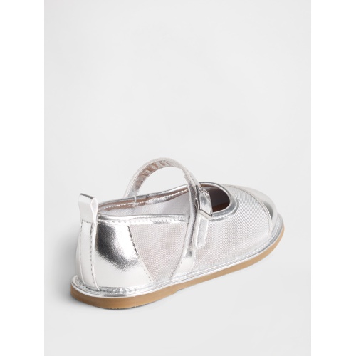 갭 Gap Toddler Metallic Mesh Mary Jane Flats