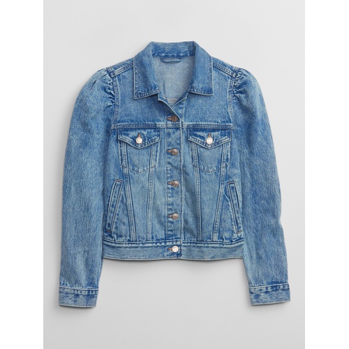 갭 Puff Sleeve Icon Denim Jacket