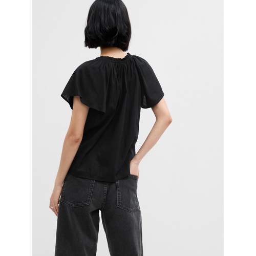 갭 Splitneck Flutter Sleeve Top