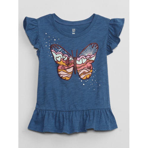갭 Toddler 3D Graphic Peplum T-Shirt