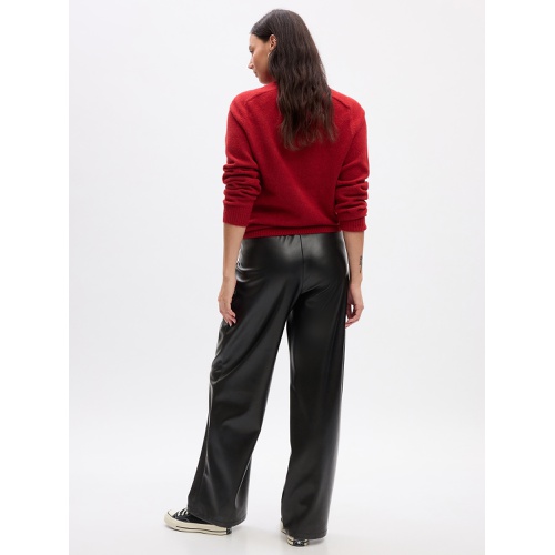 갭 Mid Rise Easy Wide-Leg Vegan-Leather Pants