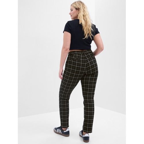 갭 Mid Rise Plaid Skinny Ankle Pants in Bi-Stretch