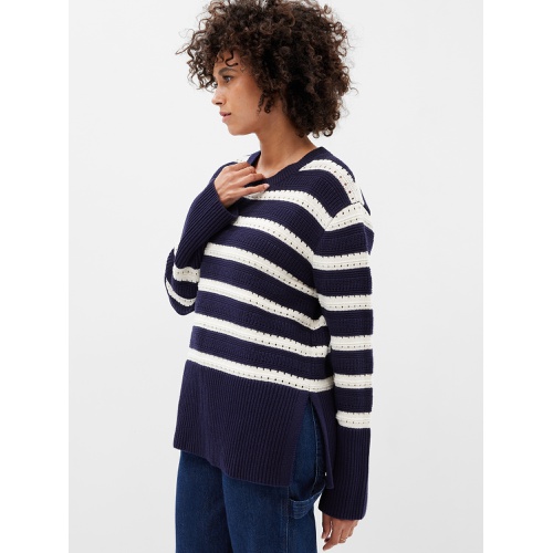 갭 Relaxed Mixed-Stitch Tunic Sweater