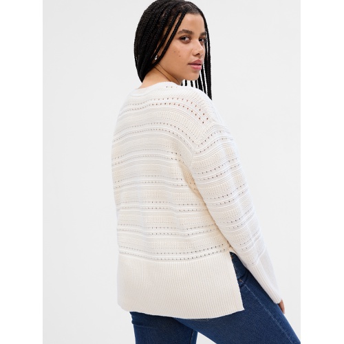 갭 Relaxed Mixed-Stitch Tunic Sweater