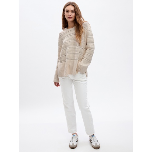 갭 Relaxed Mixed-Stitch Tunic Sweater