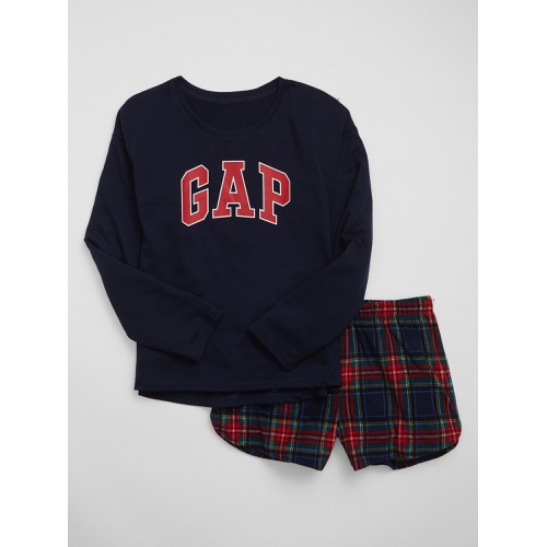 갭 Kids 100% Recycled Gap Logo PJ Set