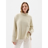 Oversized Mockneck Split-Hem Sweatshirt