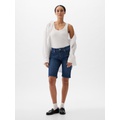 9 Mid Rise Denim Bermuda Shorts