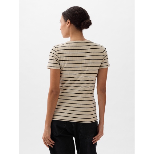 갭 Ribbed Stripe Crewneck T-Shirt