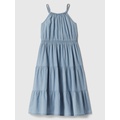 Kids Tiered High Neck Midi Dress